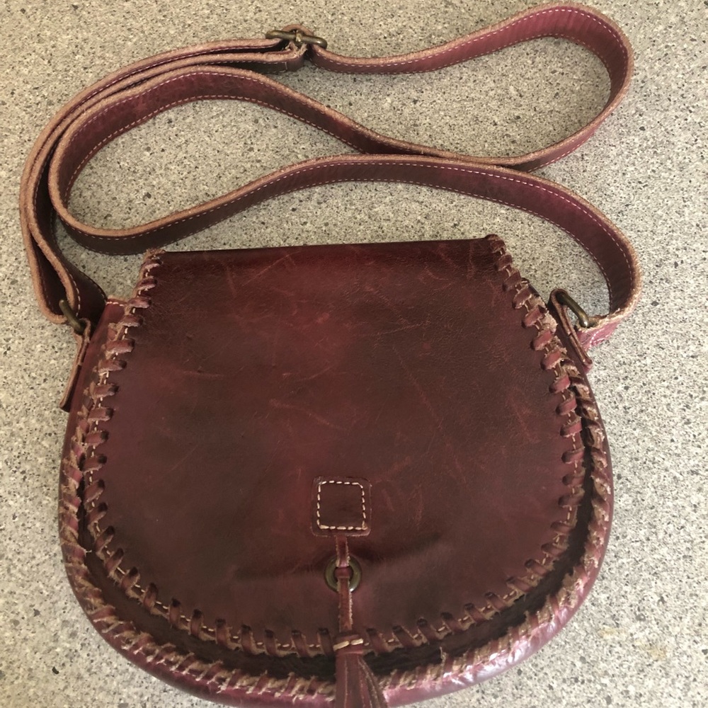 Bed Stu leather crossbody saddle bag